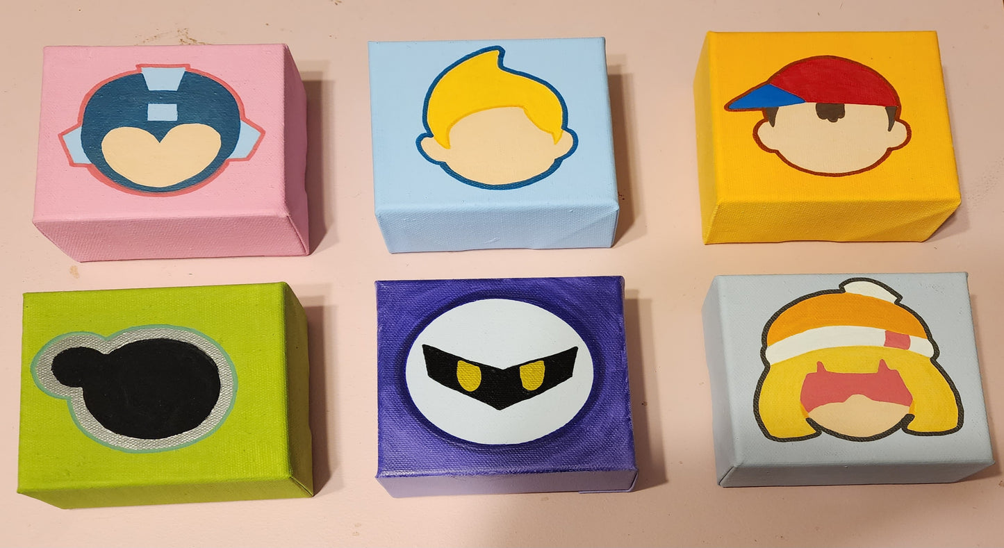 Custom Smash Bros Stock Icon Painting 4x4"